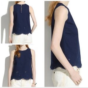 Madewell Iris Lace Chambray Top
